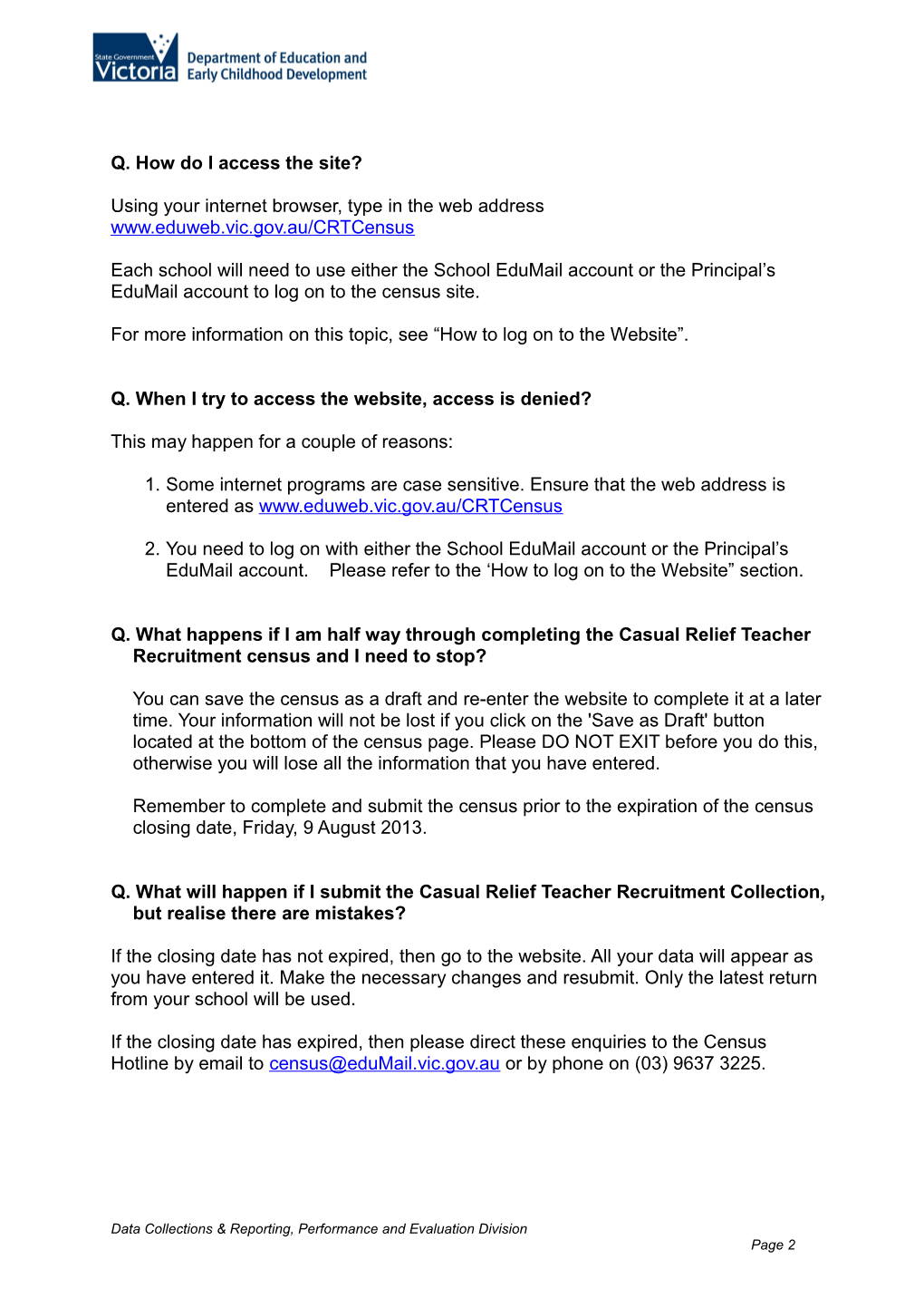 Faqs About Casual Relief Teacher Census Collection