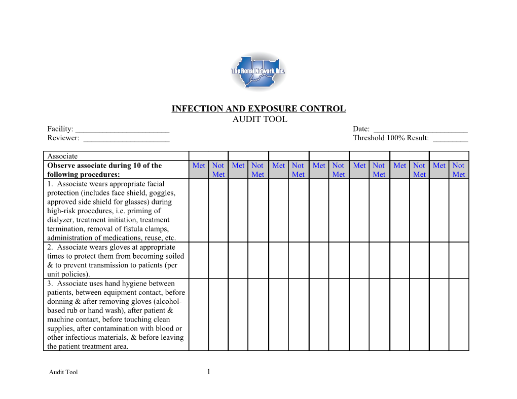 Infection and Exposure Control