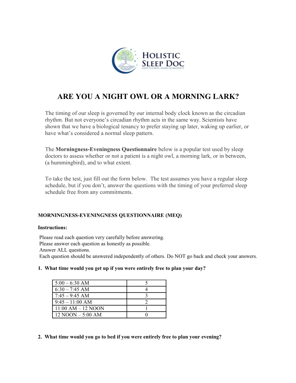 Are You a Night Owl Or a Morning Lark?