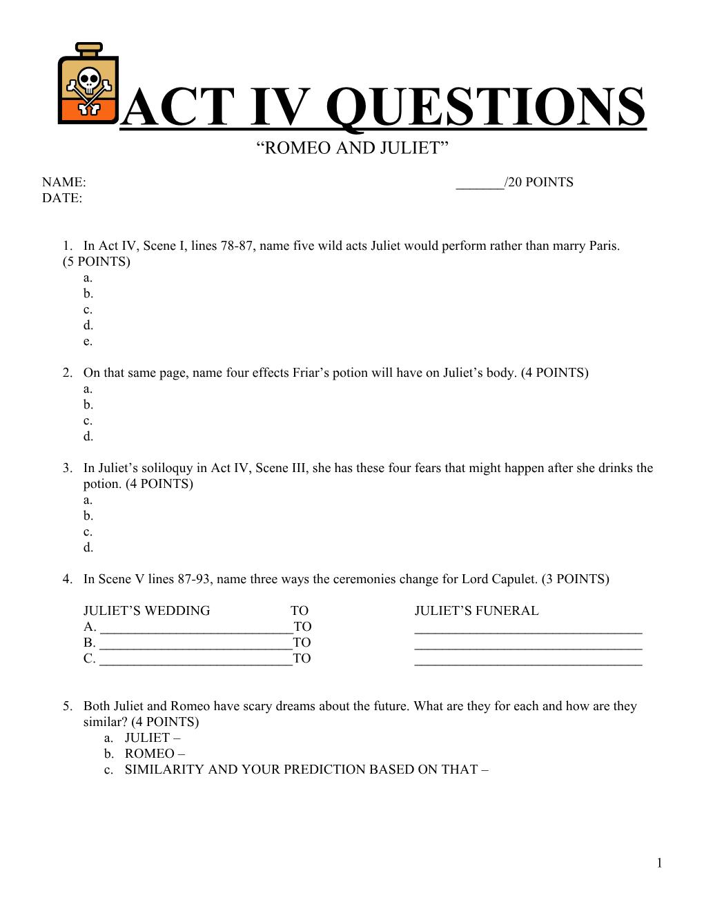 Act Iv Questions