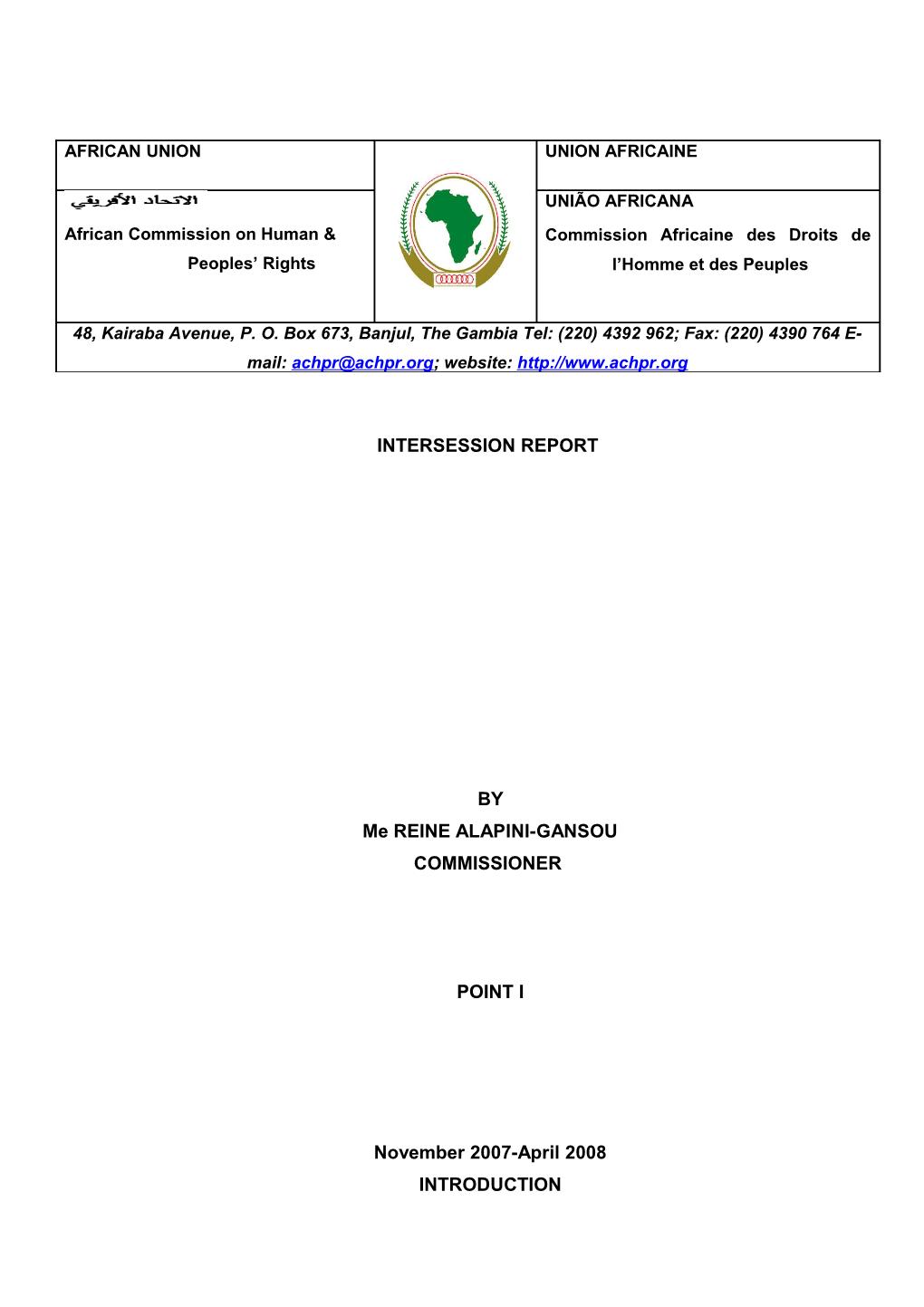 Commission Africaine Des Droits De L Homme Et Des Peuples