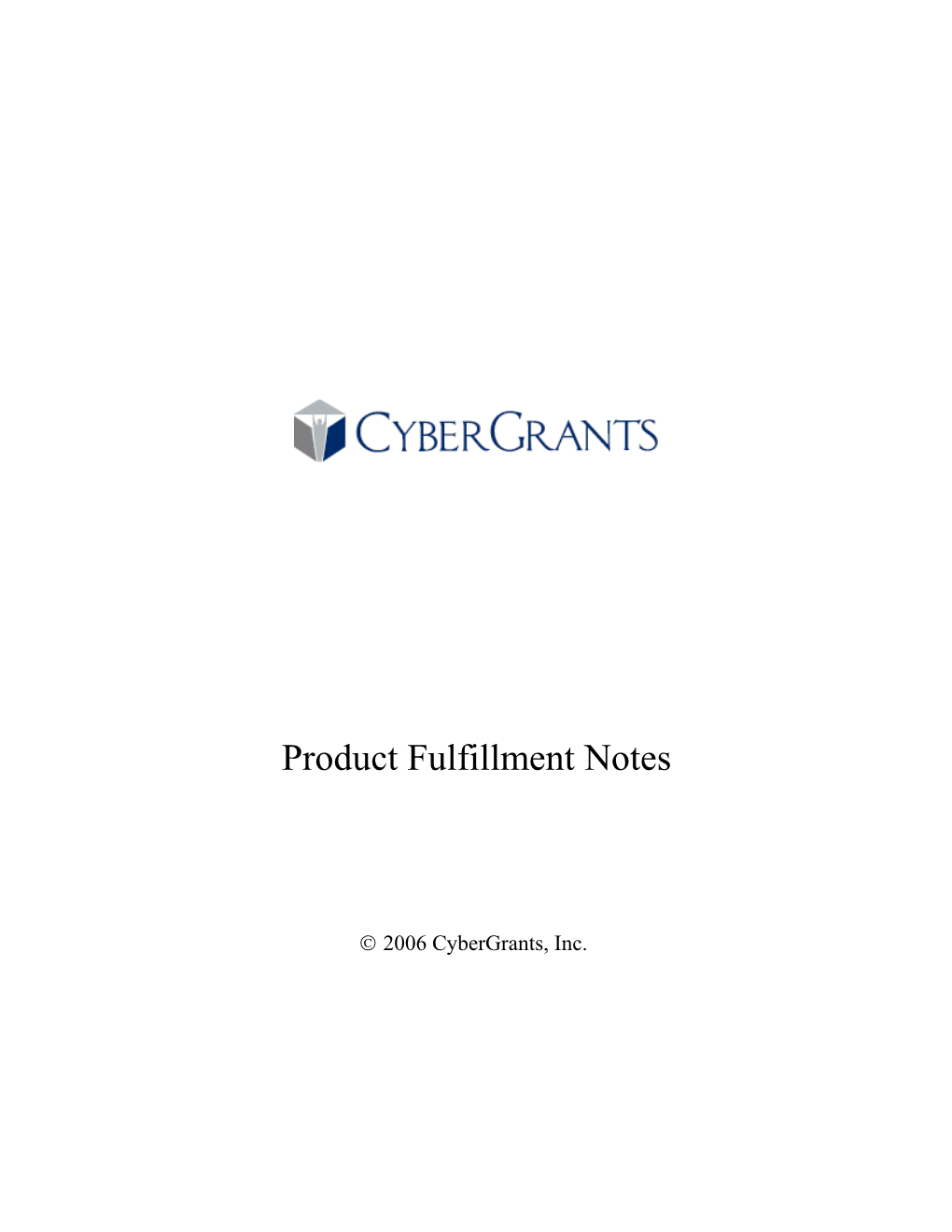 Product Fulfillment Notes