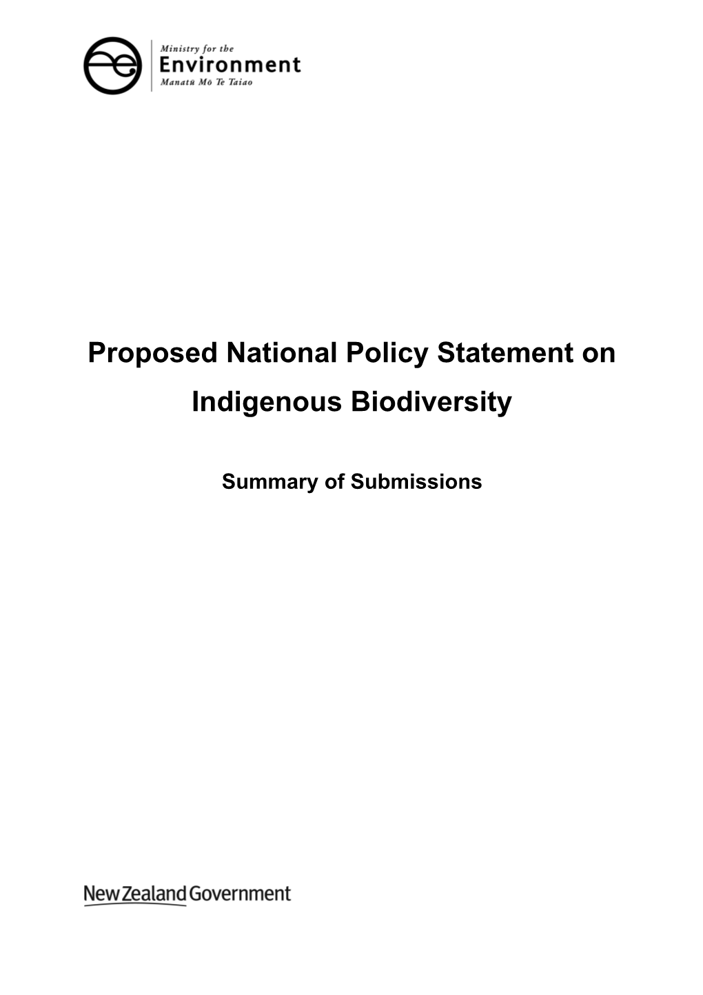 FINAL Biodiversity NPS Submissions Summary