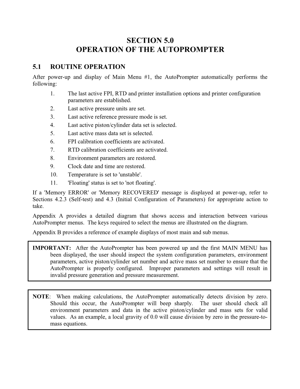 Operation of the Autoprompter