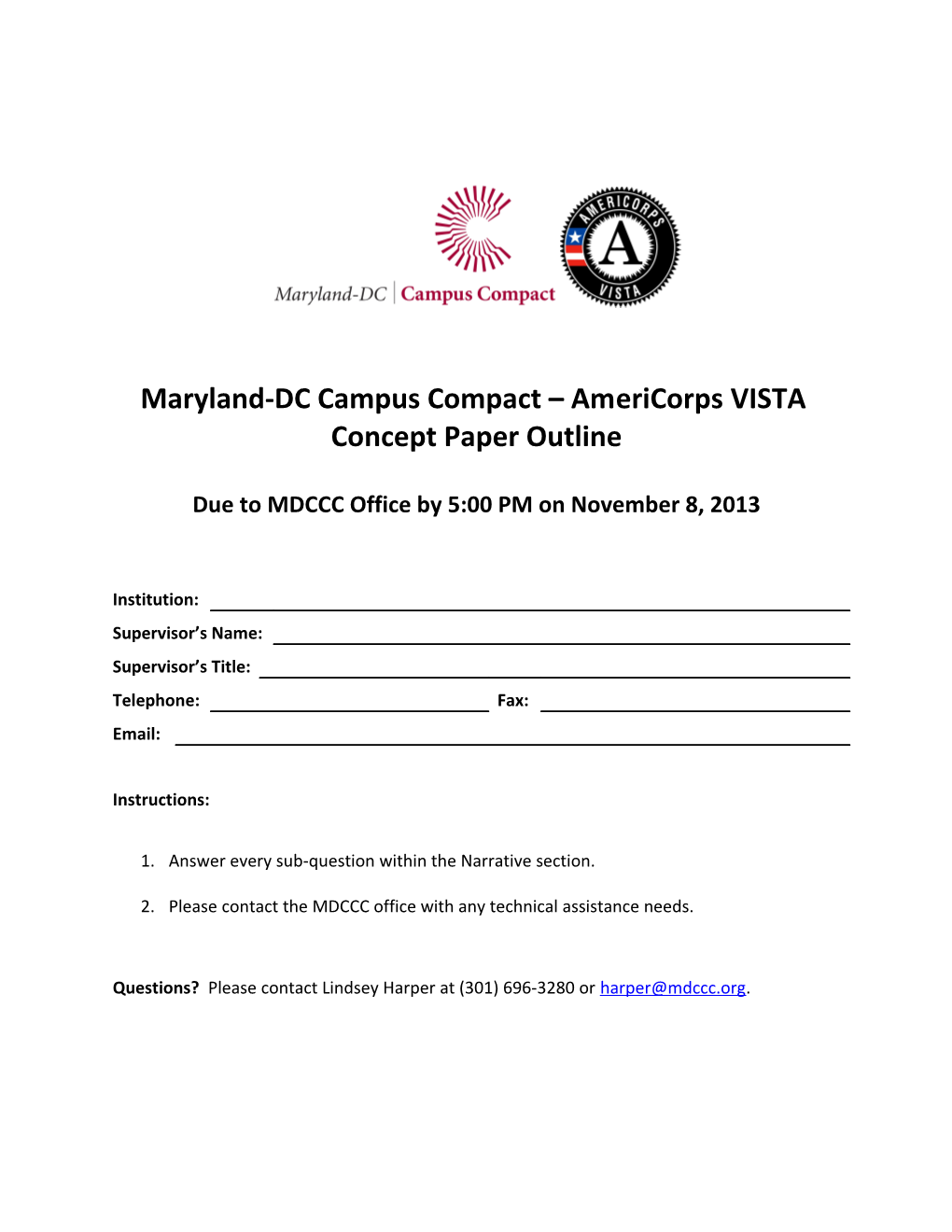 Maryland-DC Campus Compact Americorps VISTA