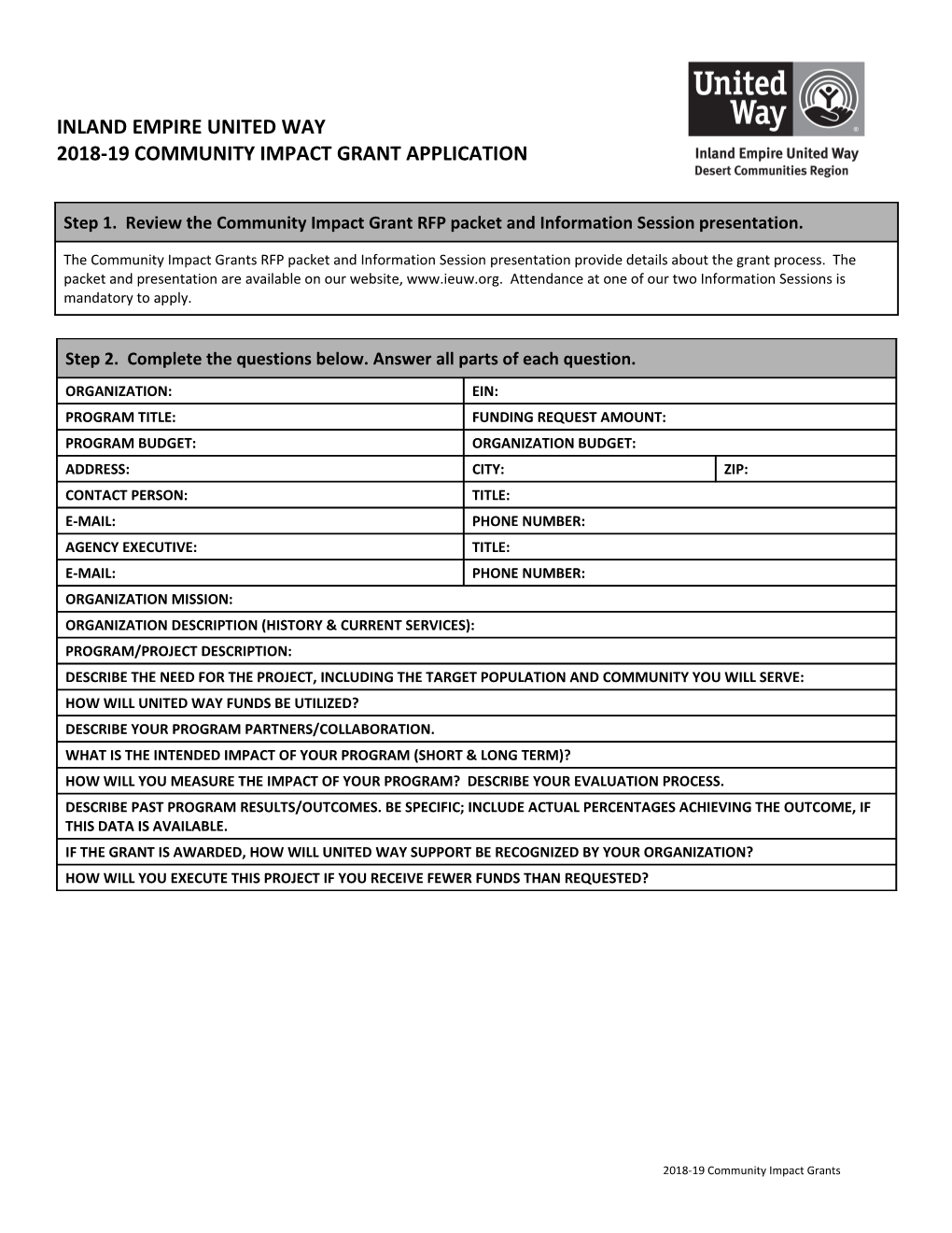 United Way 2010 Census Response Grants