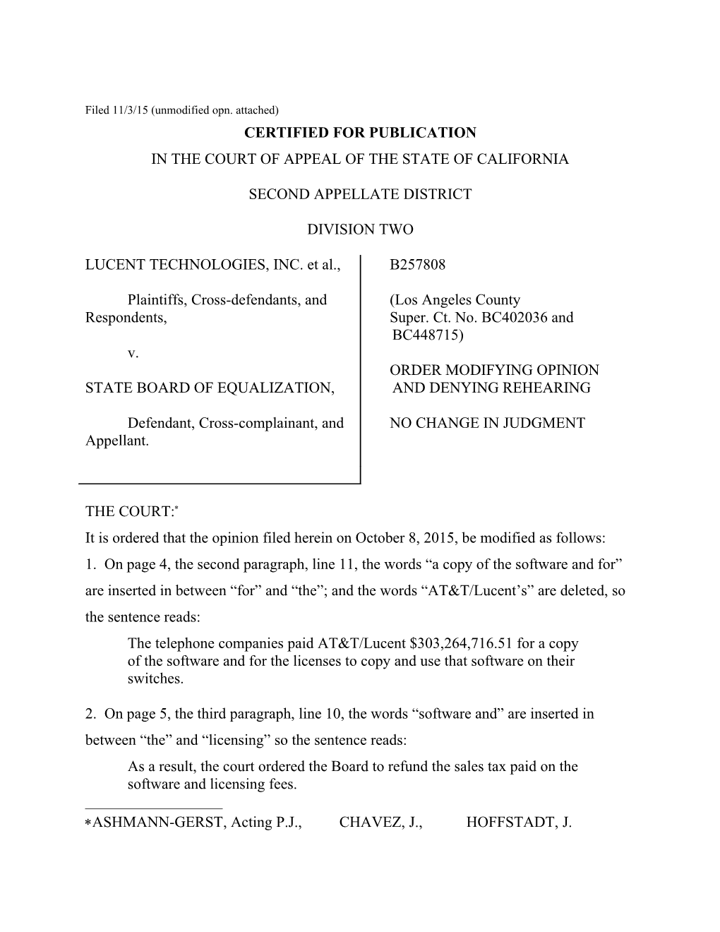 Filed 11/3/15 (Unmodified Opn. Attached)