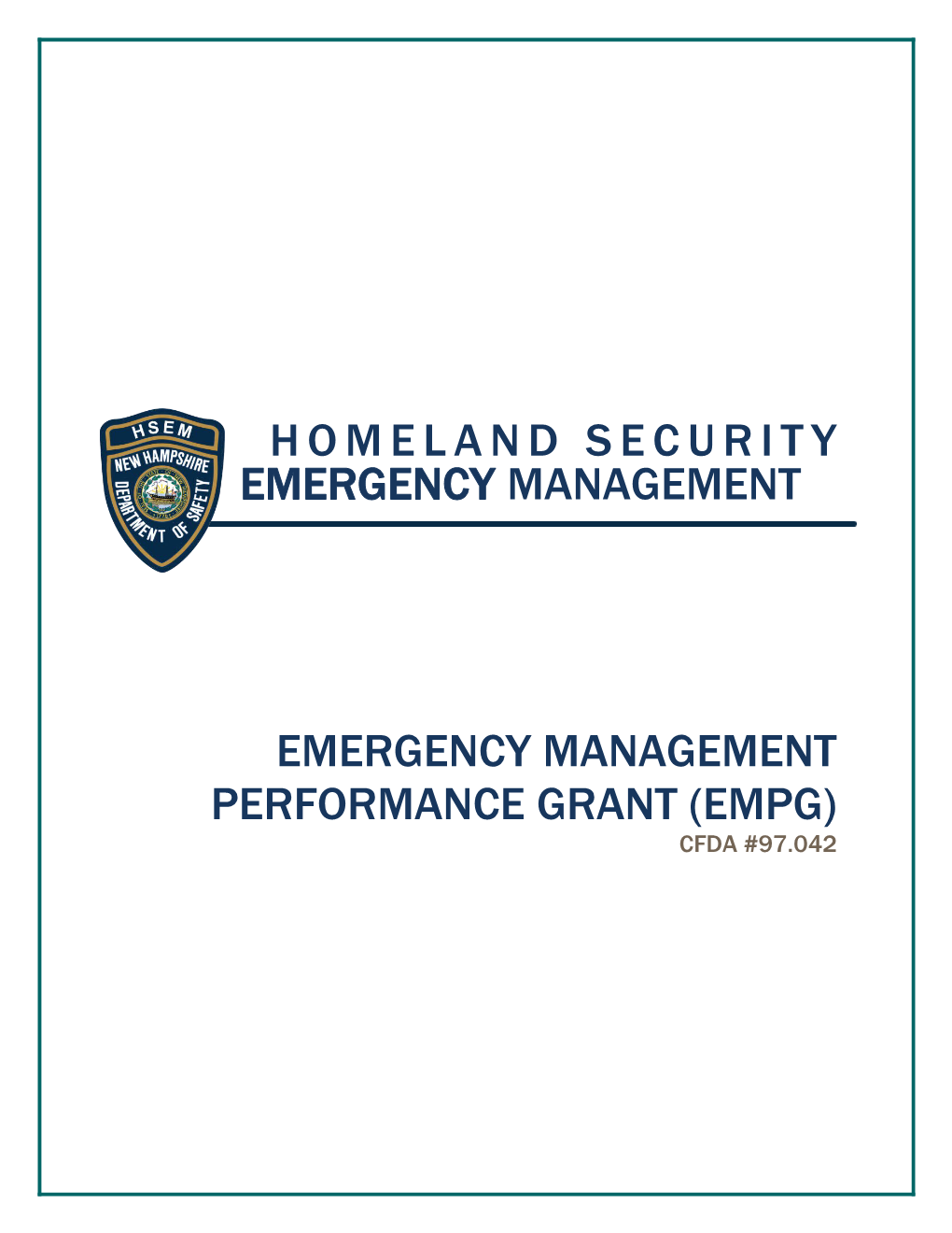 Emergencymanagement Performance Grant (Empg)