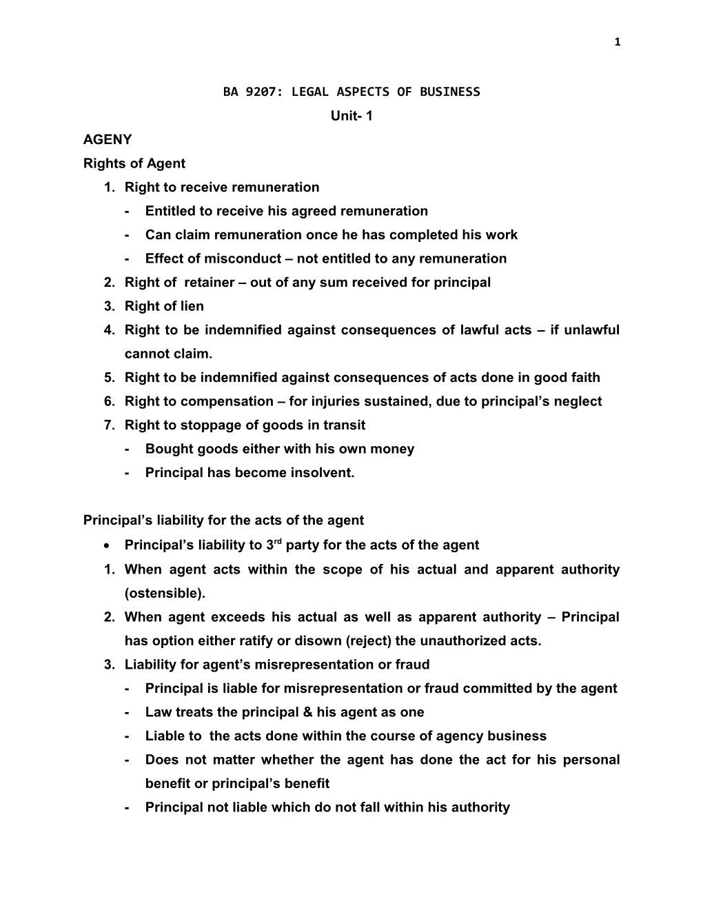 Ba 9207: Legal Aspects of Business