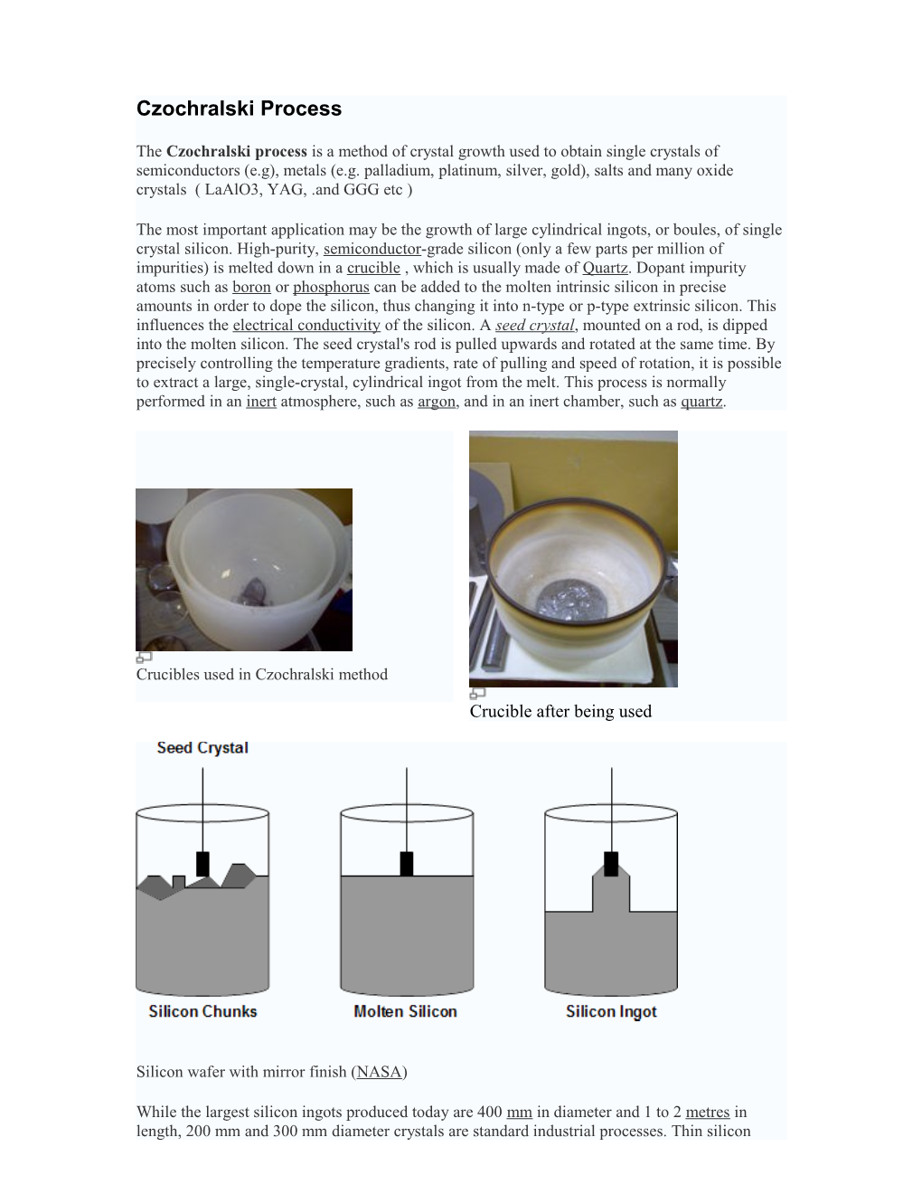 Czochralski Process