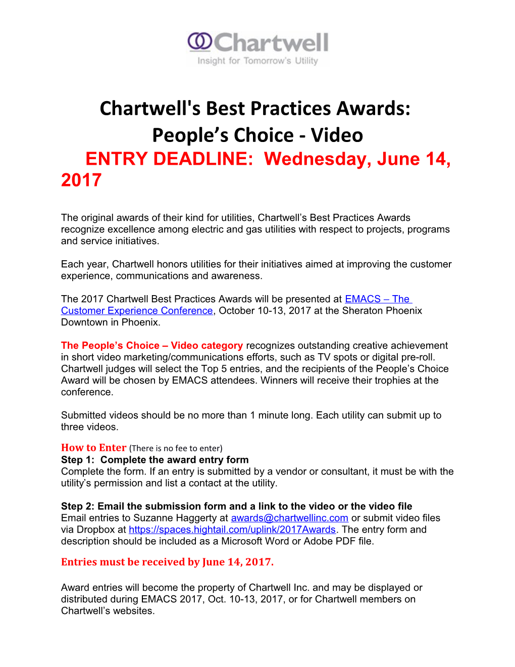 Chartwell's Best Practices Awards: People S Choice - Video