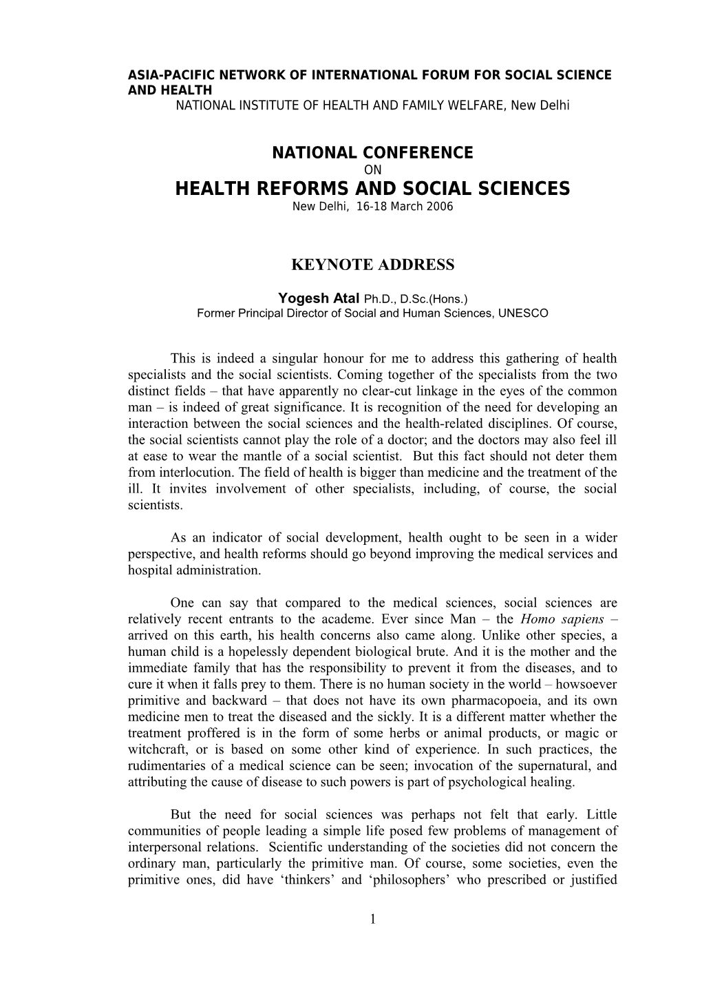 Asia-Pacific Network of International Forum for Social Science and Health