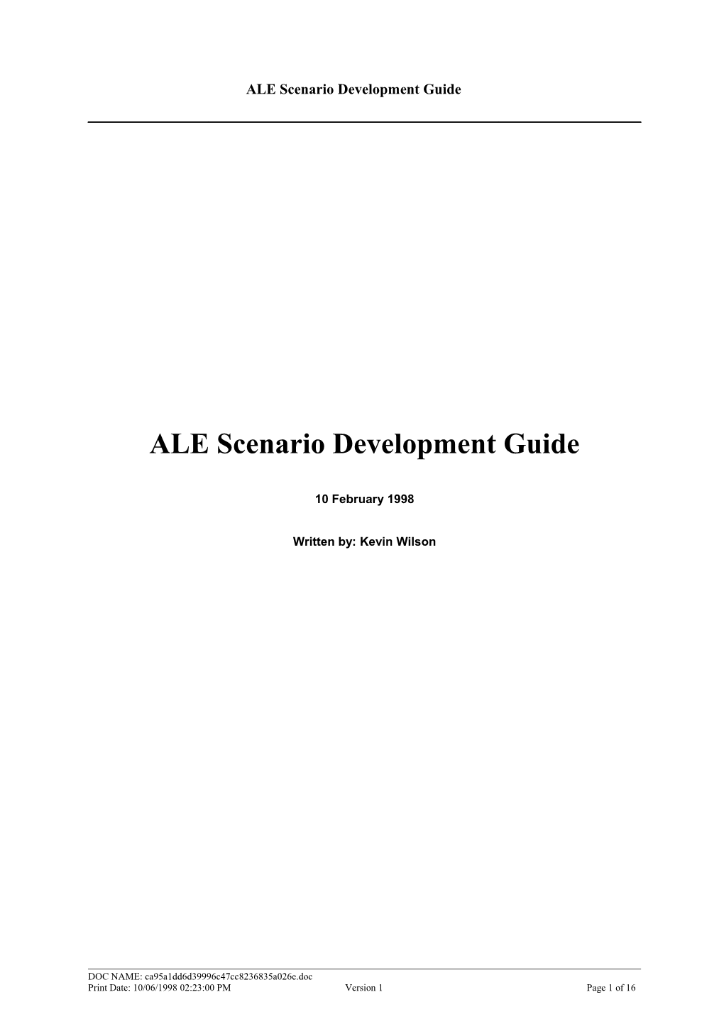 ALE Scenario Development Guide