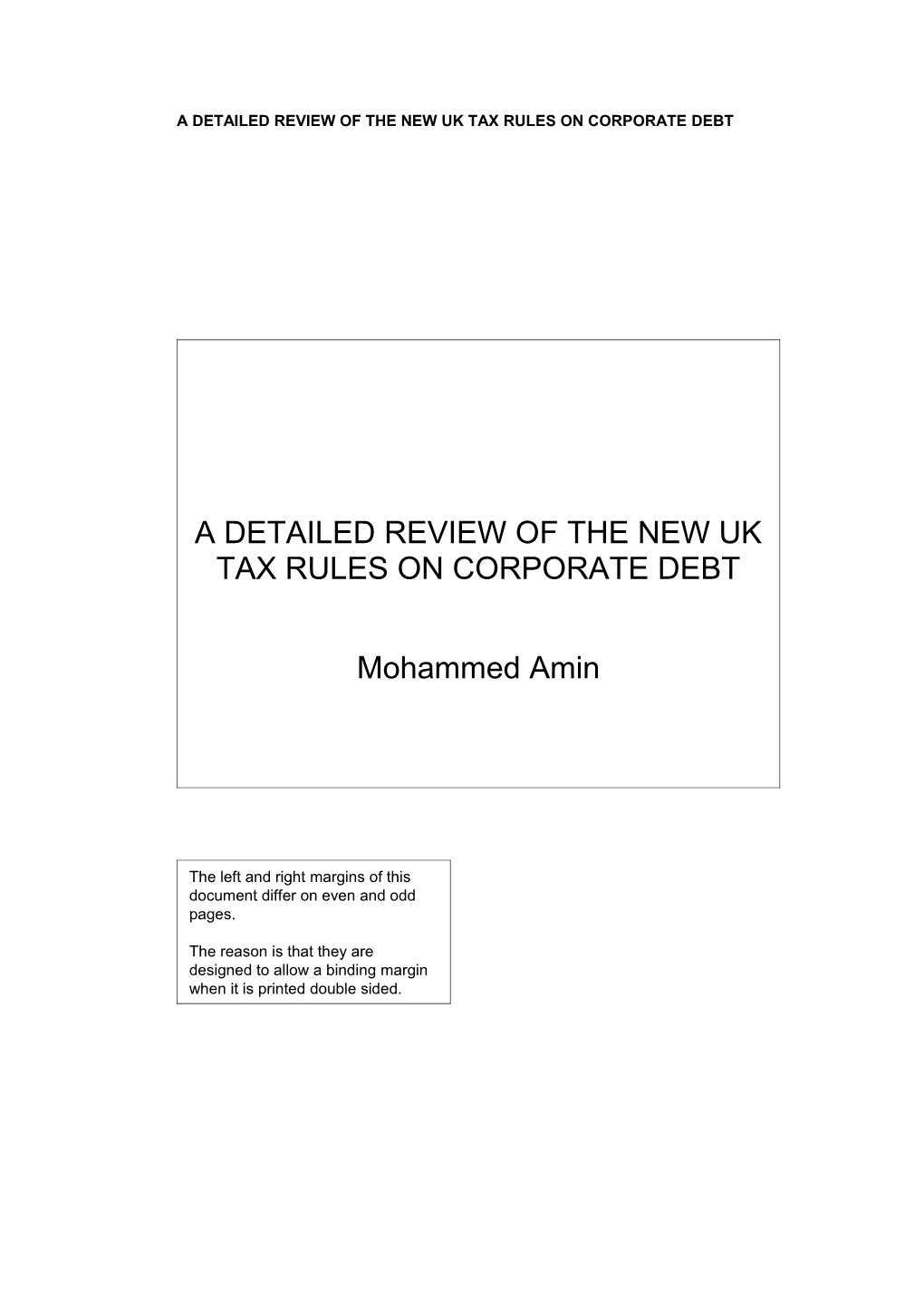 Mohammed Amin's 1999 CIOT Fellowship Thesis