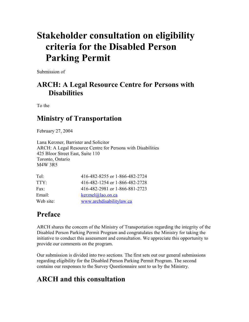 Stakeholder Consultation on Eligibility Criteria for the Disabled Person Parking Permit