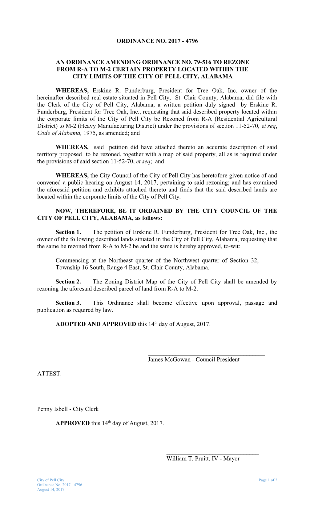 Notice of Public Hearing on Rezoning