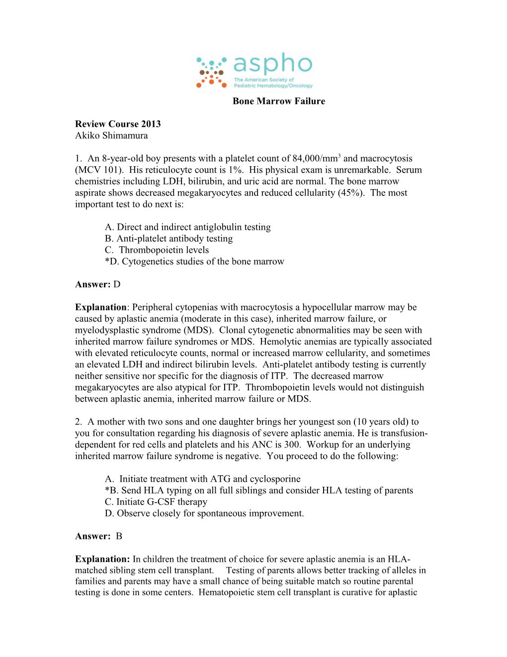 Bone Marrow Failure