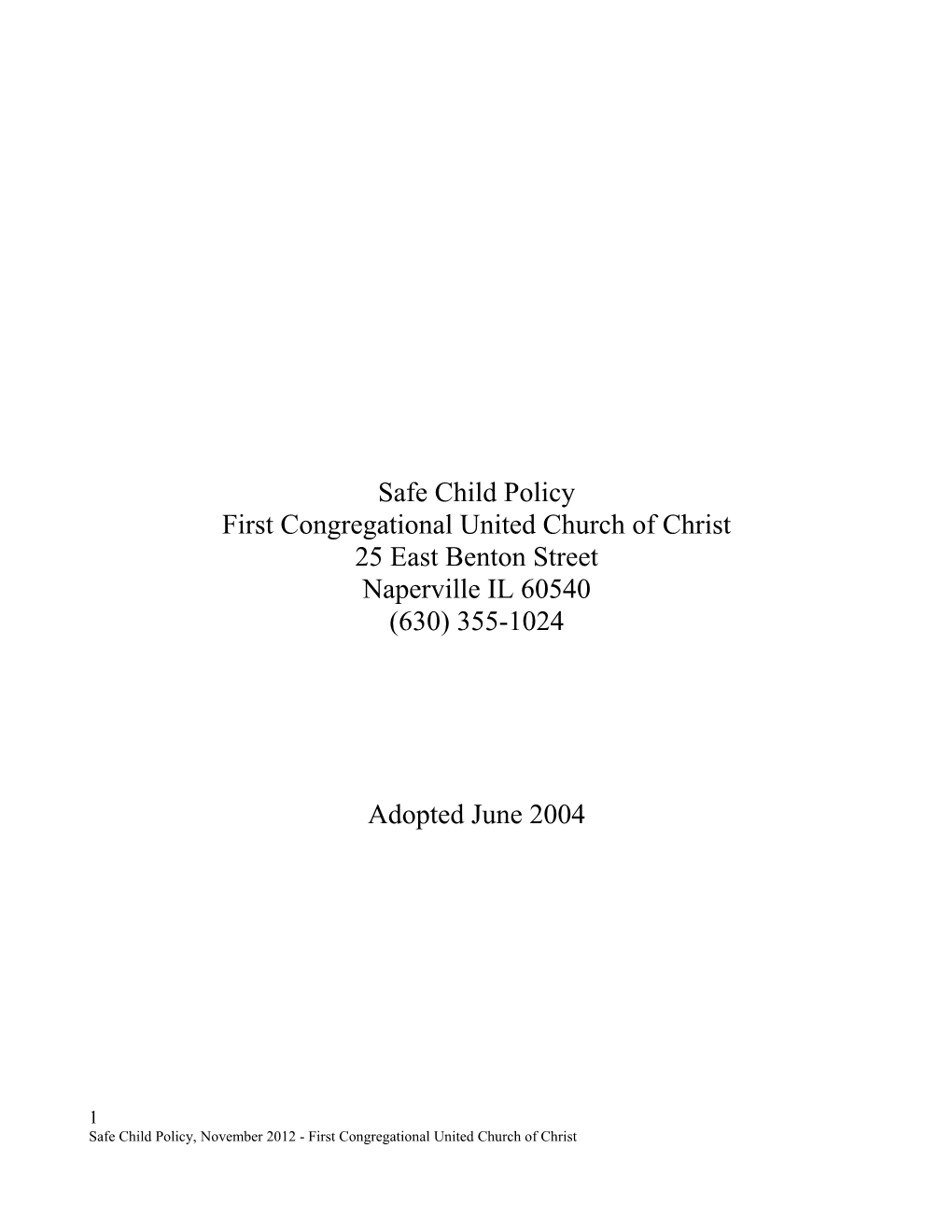 Child Safe Policy