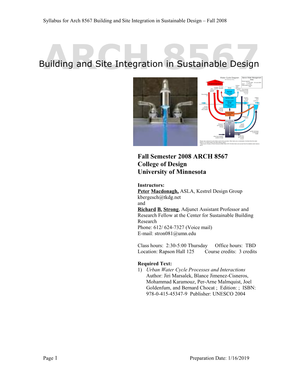 ARCH 8567 - Building and Site Integration in Sustainable Design- Fall 2007