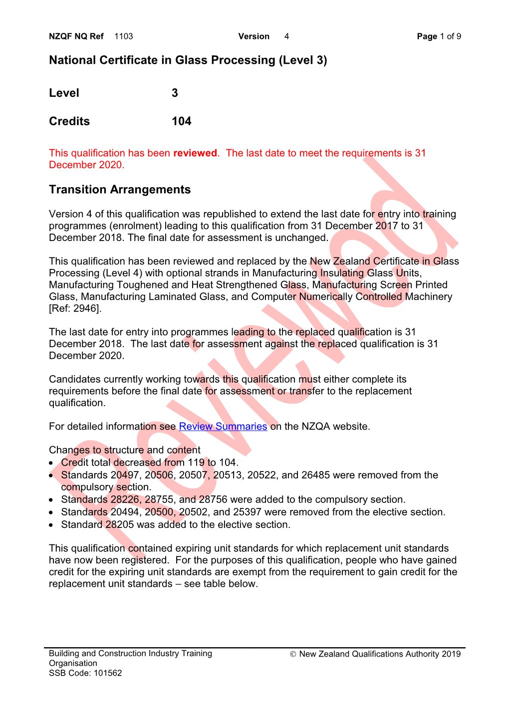 1103 National Certificate in Glass Processing (Level 3)