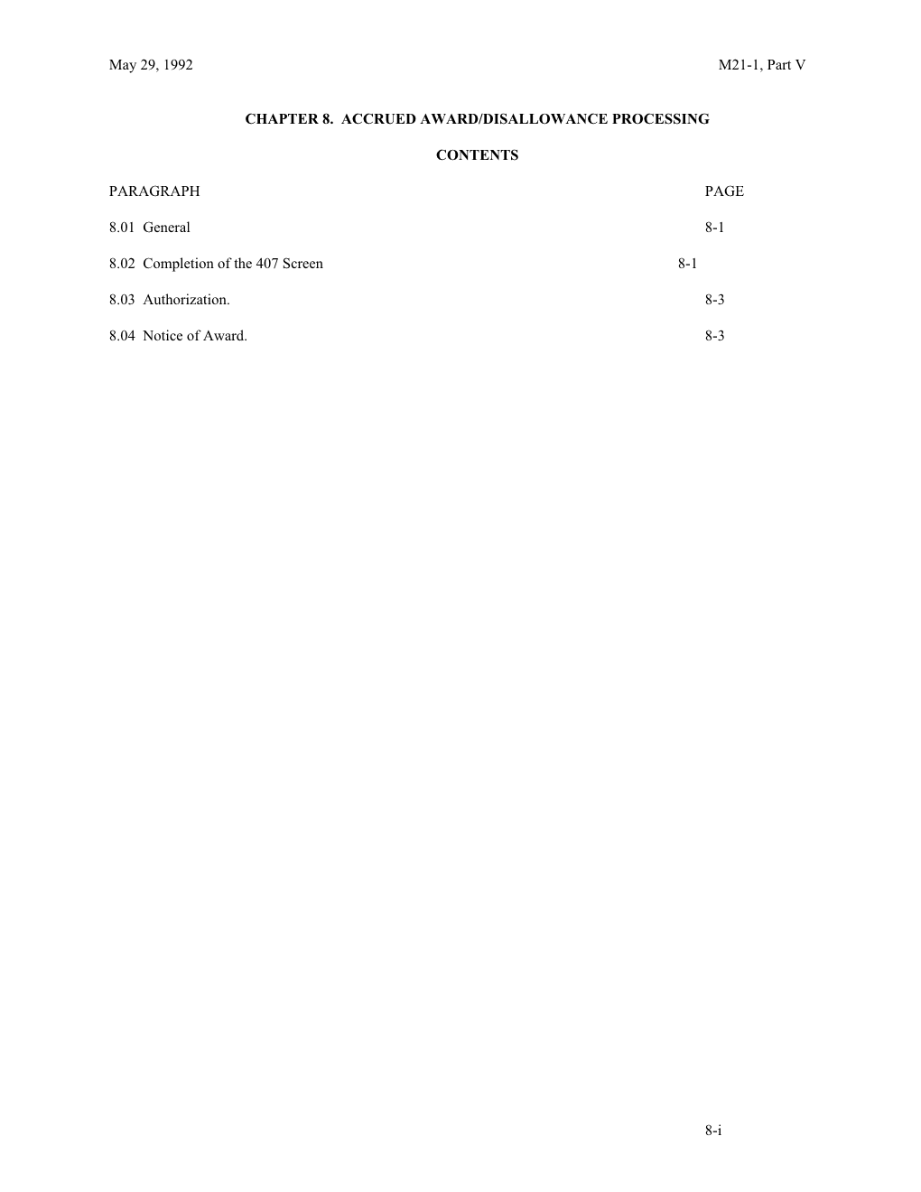 Chapter 8. Accrued Award/Disallowance Processing