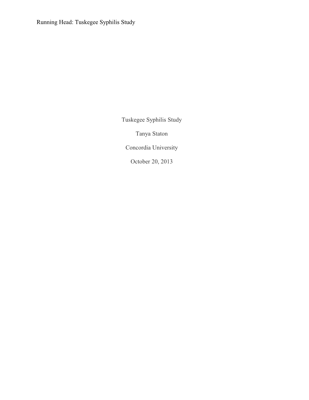 Tuskegee Syphilis Study1