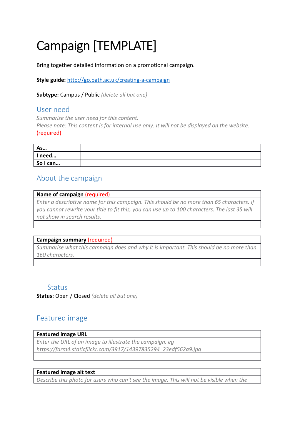 Subtype: Campus / Public(Delete All but One)