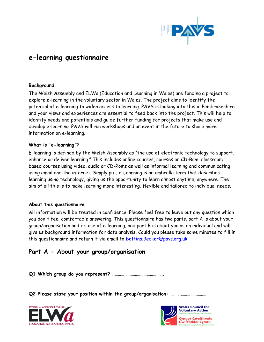 E-Learning Questionnaire