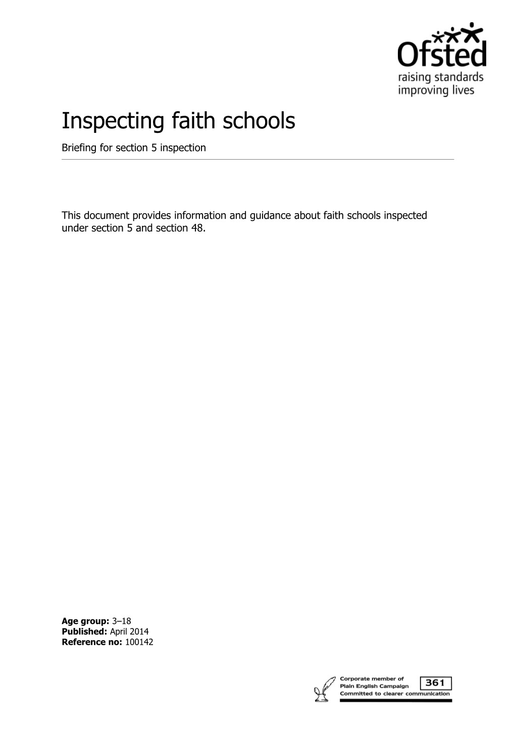 Inspecting Faith Schools