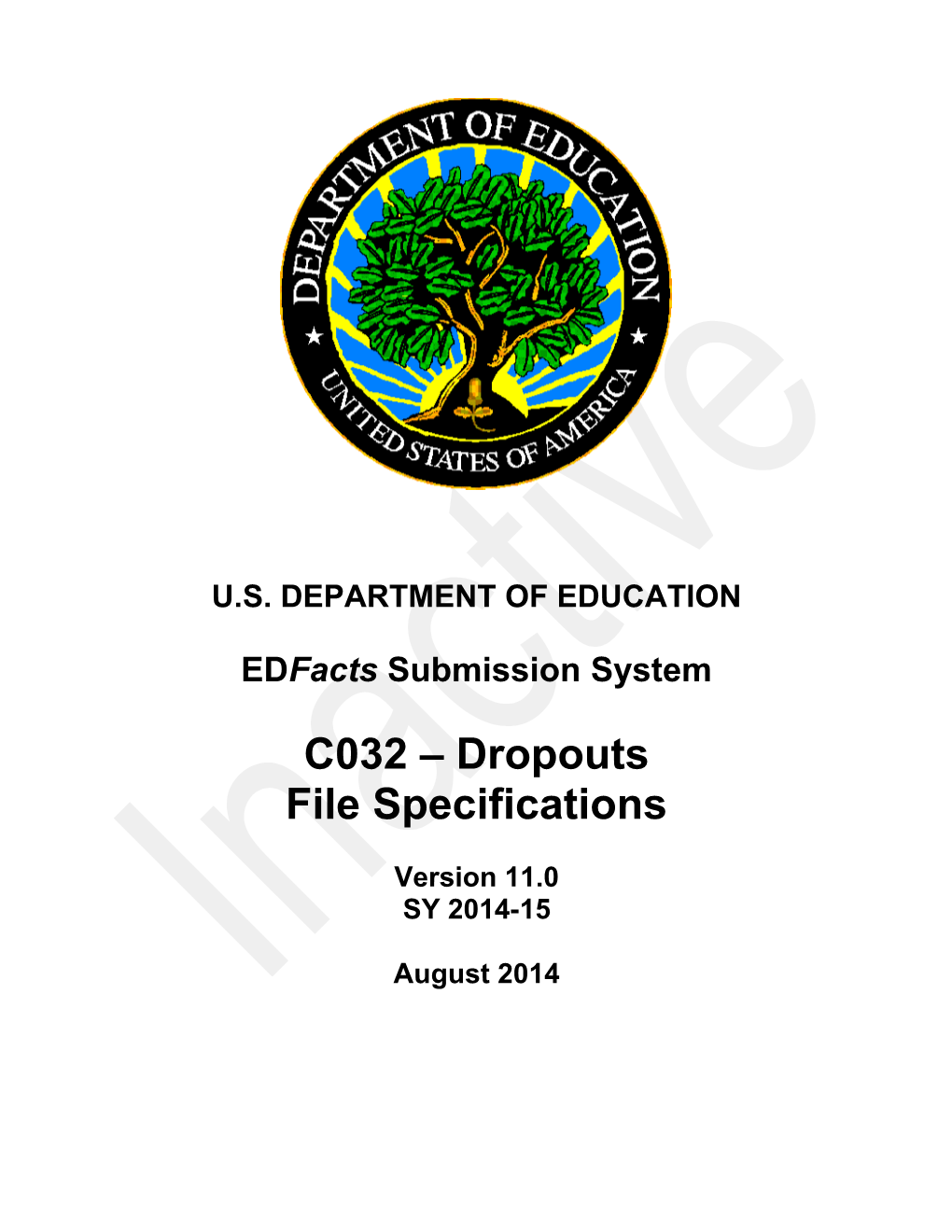 Dropouts File Specifications