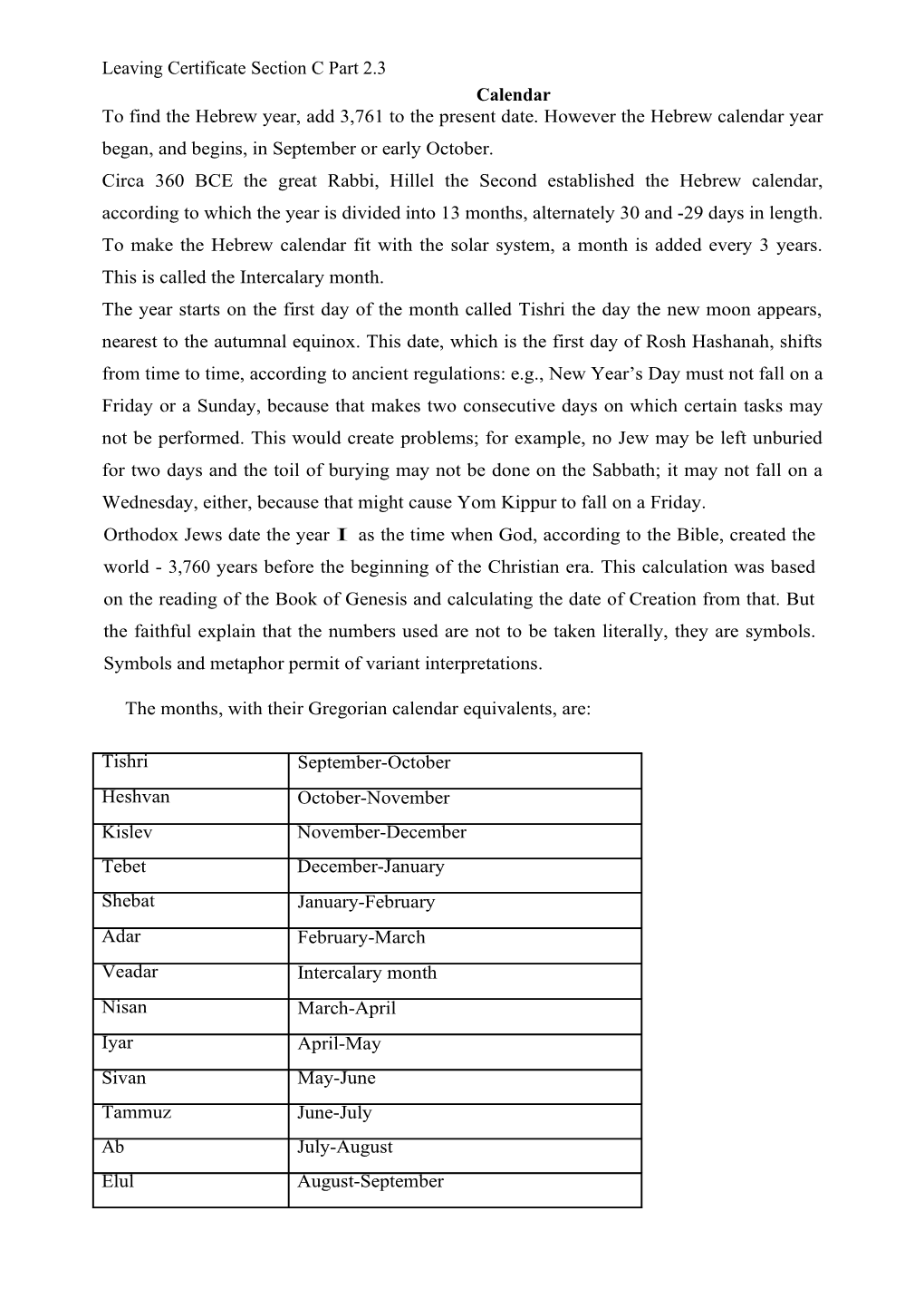 Leaving Certificate Section C Part 2.3