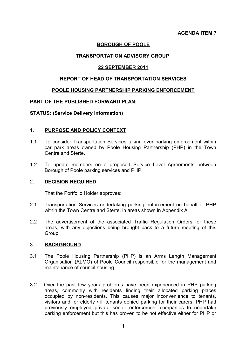 Poole Housing Partnership Parking Enforcement