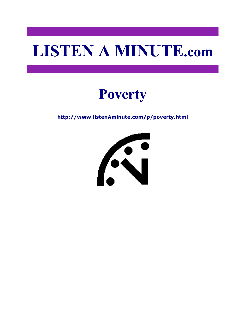 Listen a Minute.Com - ESL Listening - Poverty