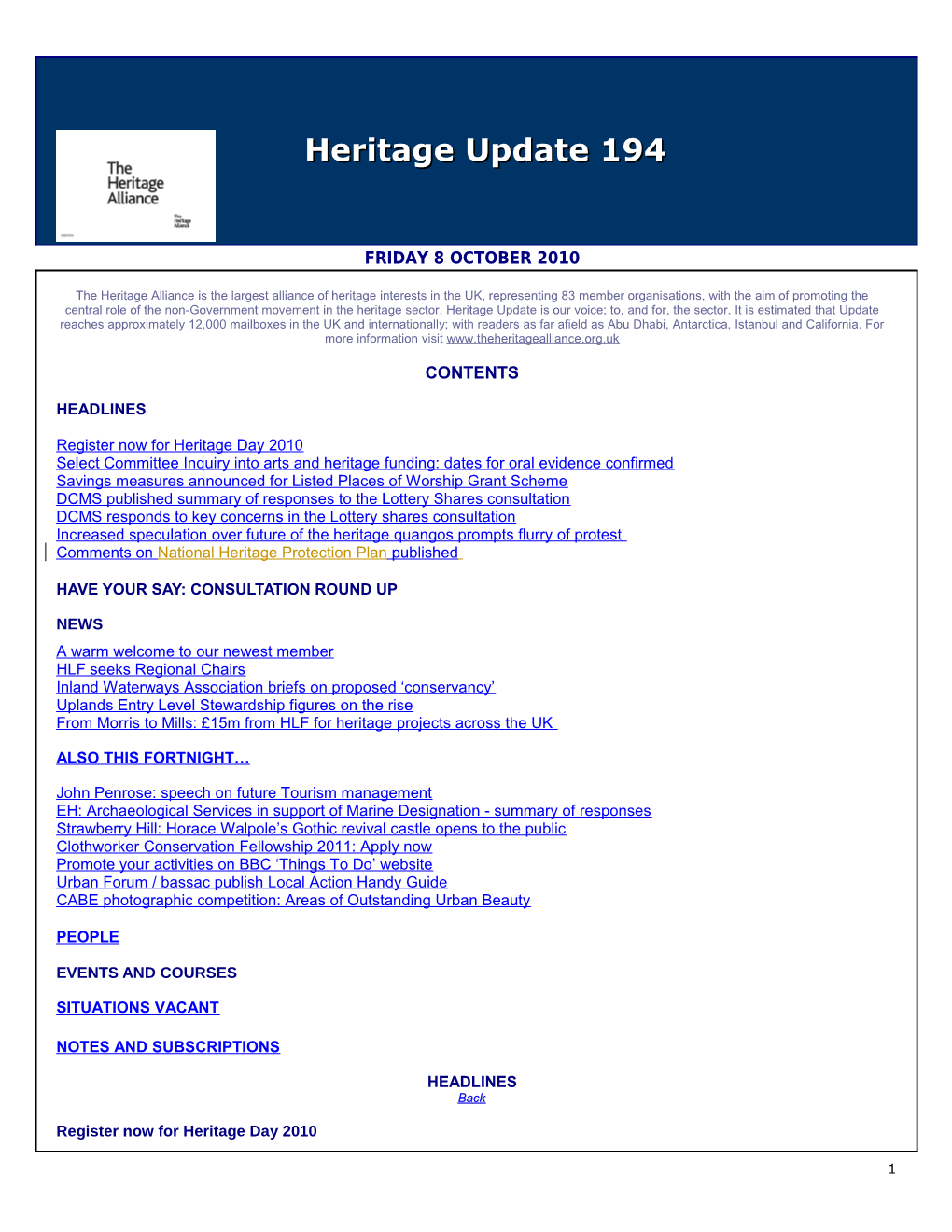 Heritage Update 194