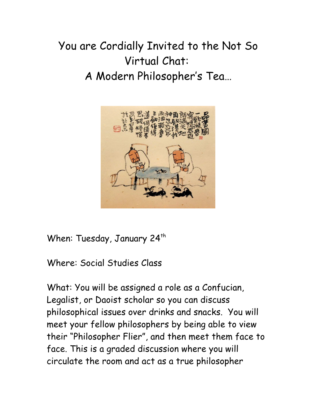 You Are Cordially Invited to the First Annual Philosopher S Tea