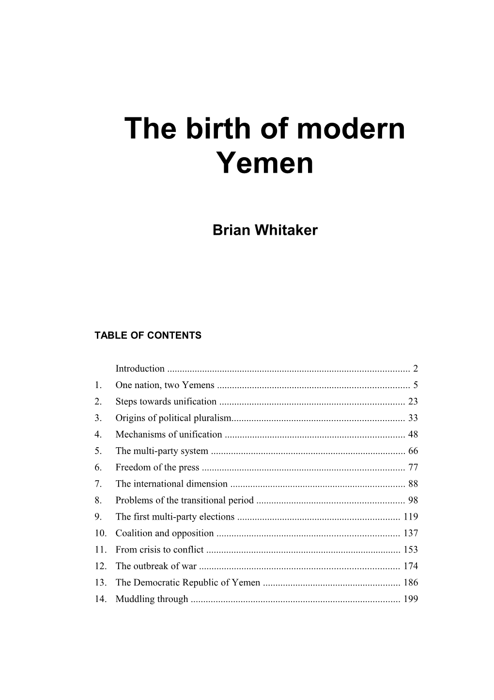 The Birth of Modern Yemen