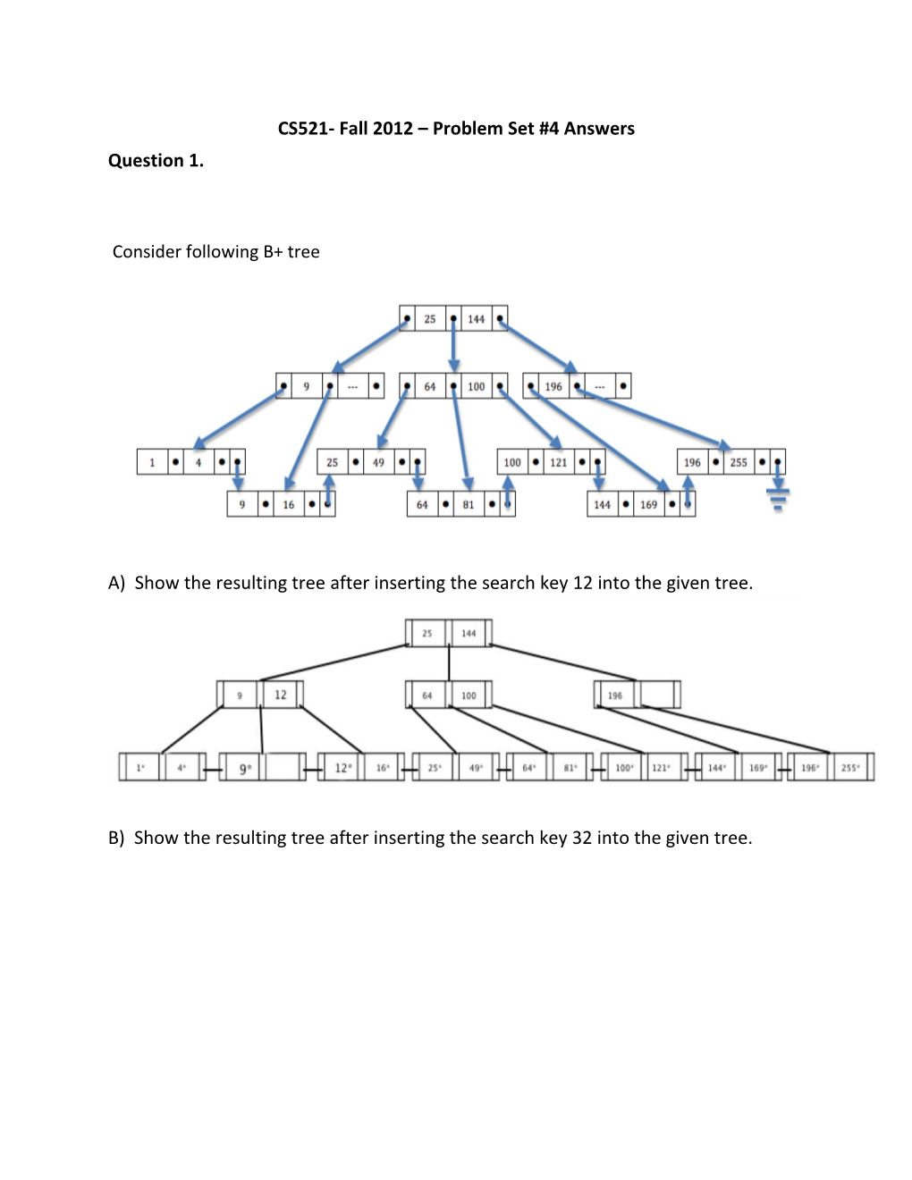 CS521- Fall 2012 Problem Set #4 Answers