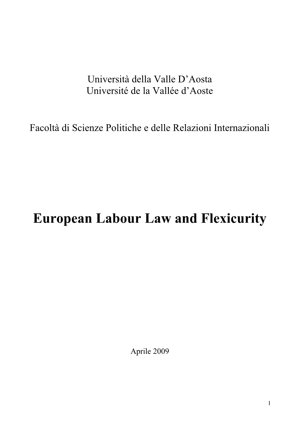 European Labour Law and Flexicurity