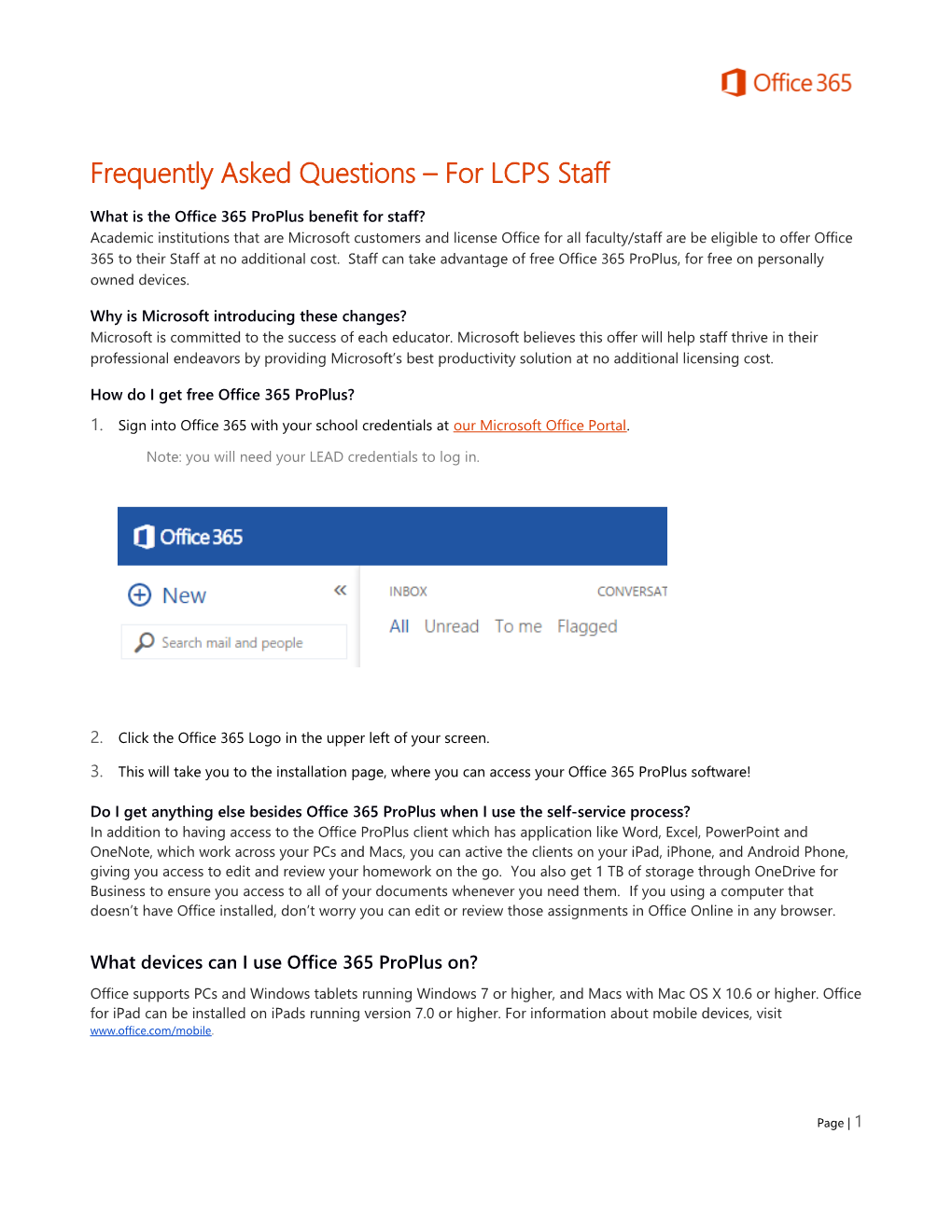 Frequently Asked Questions for LCPS Staff