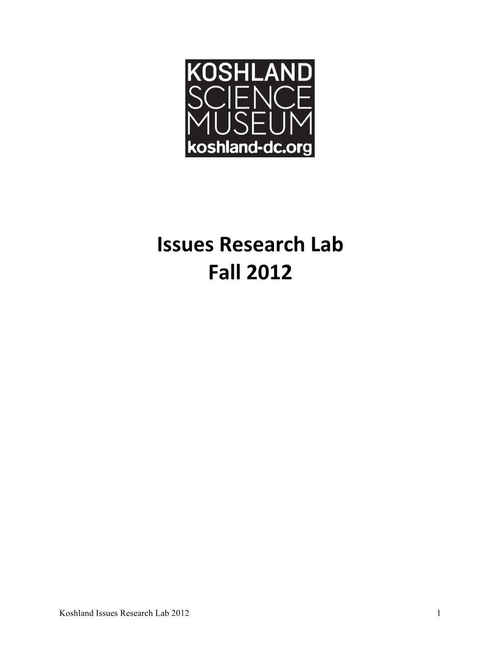 About the Issues Research Lab