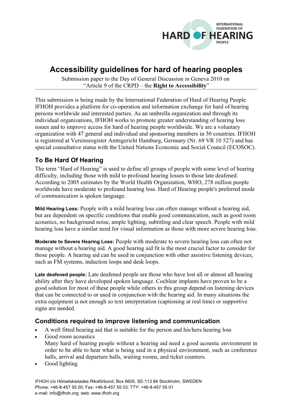 Accessibility Guidelines for Hard of Hearing Peoples