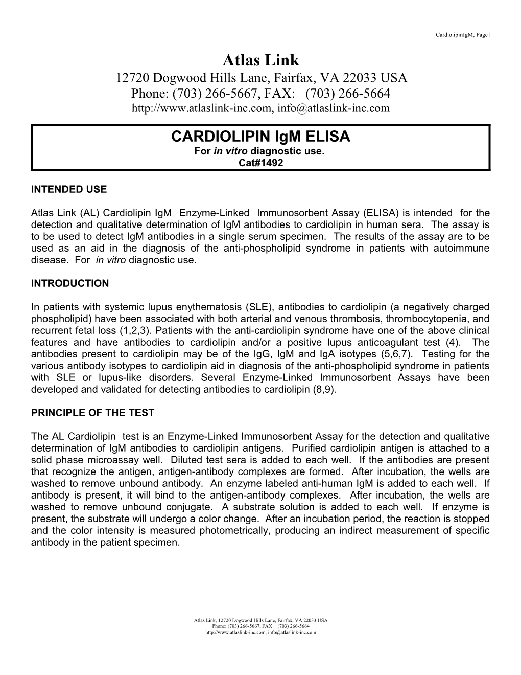 CARDIOLIPIN Igm ELISA