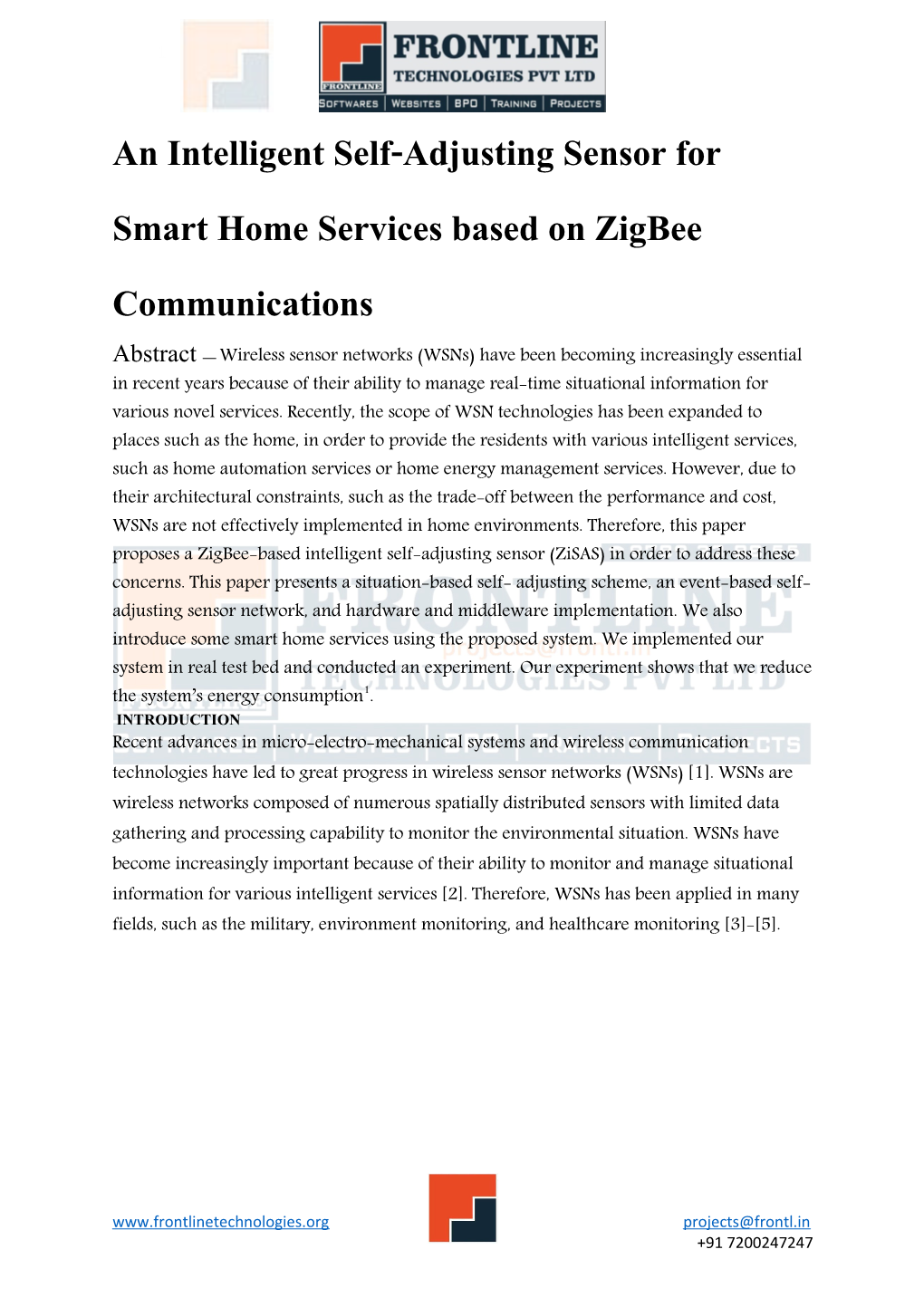 An Intelligent Self-Adjusting Sensor for Smart Home Services Based on Zigbee Communications