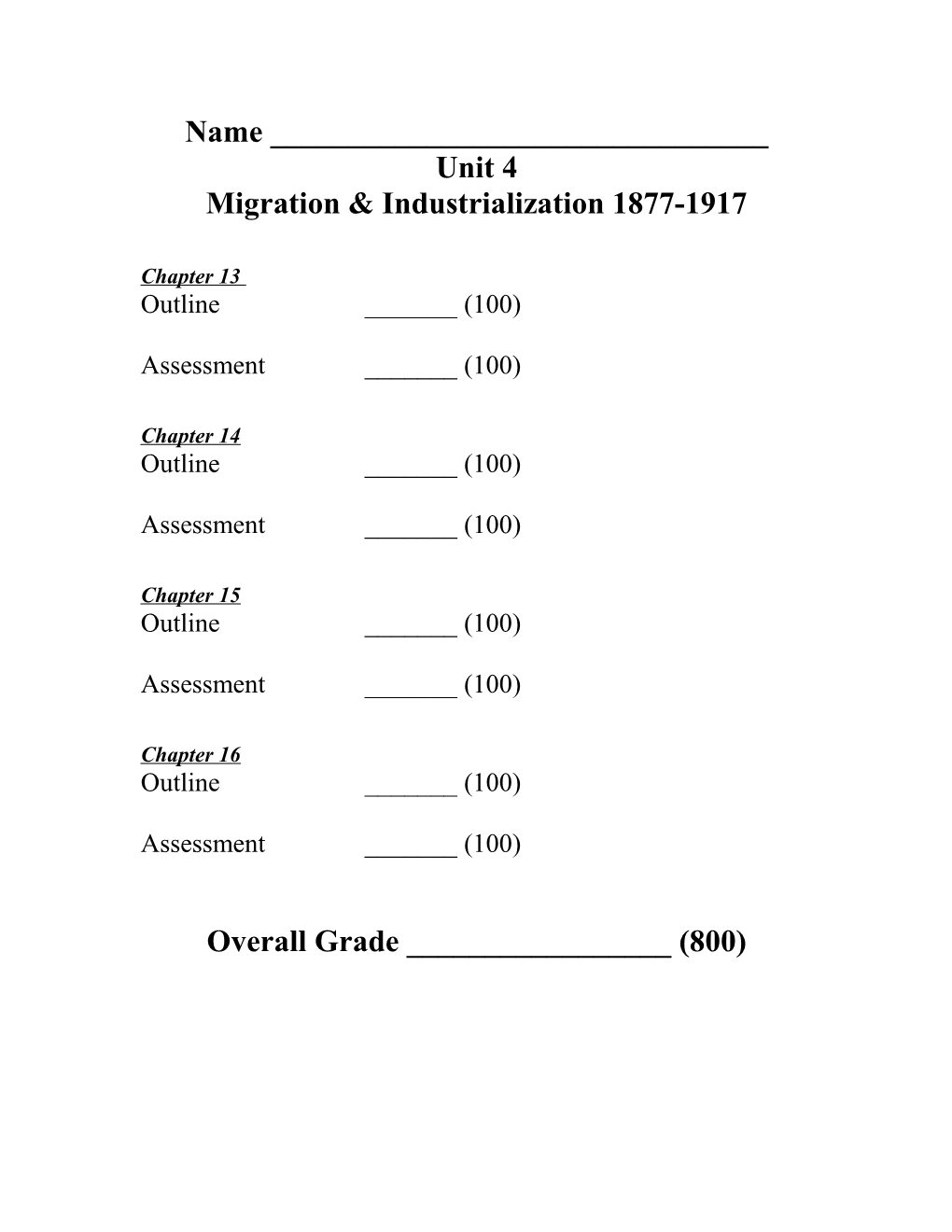 Migration & Industrialization 1877-1917