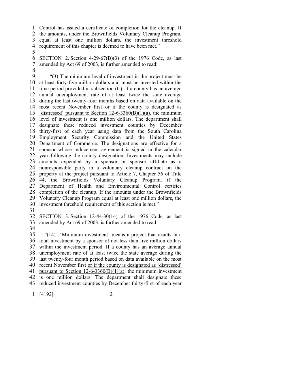 2005-2006 Bill 4192: Fee-In-Lieu of Property Tax - South Carolina Legislature Online