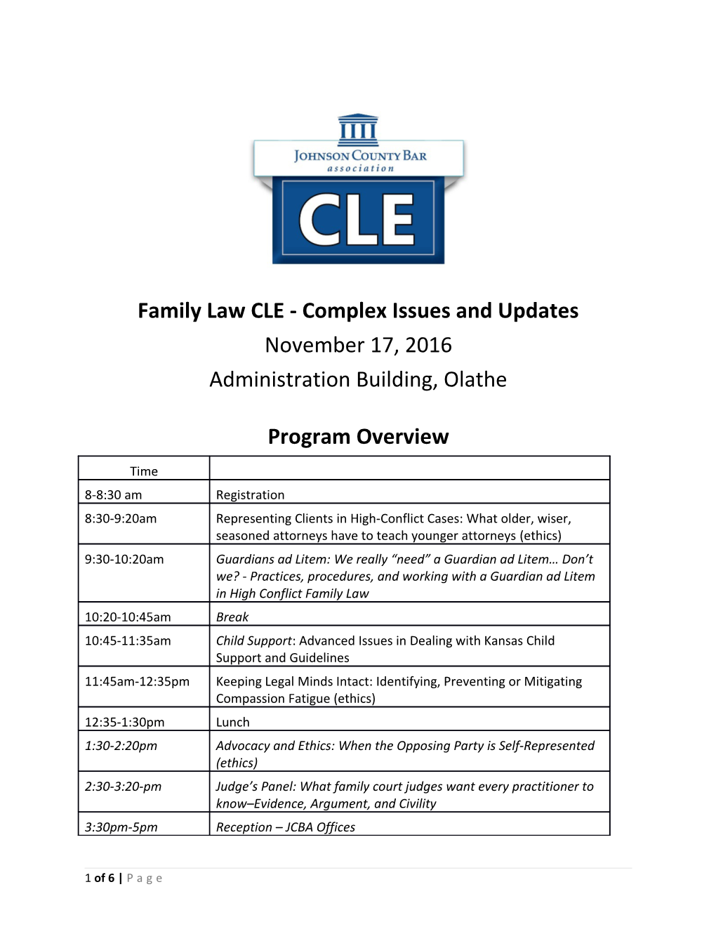 Family Law CLE - Complex Issues and Updates