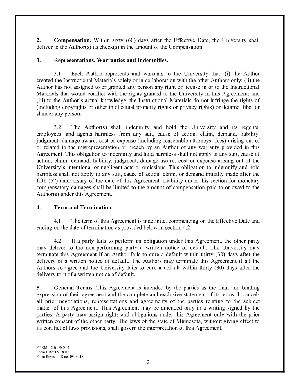 Instructional Materials Ownership and Use Agreement