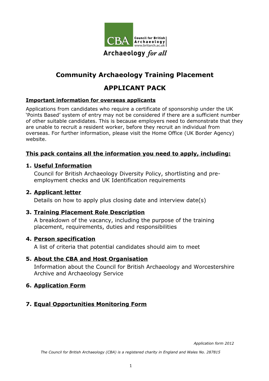 Community Archaeology Training Placement