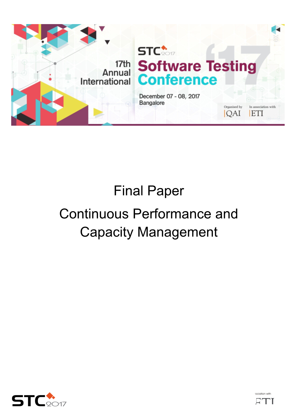 Continuous Performance and Capacity Management