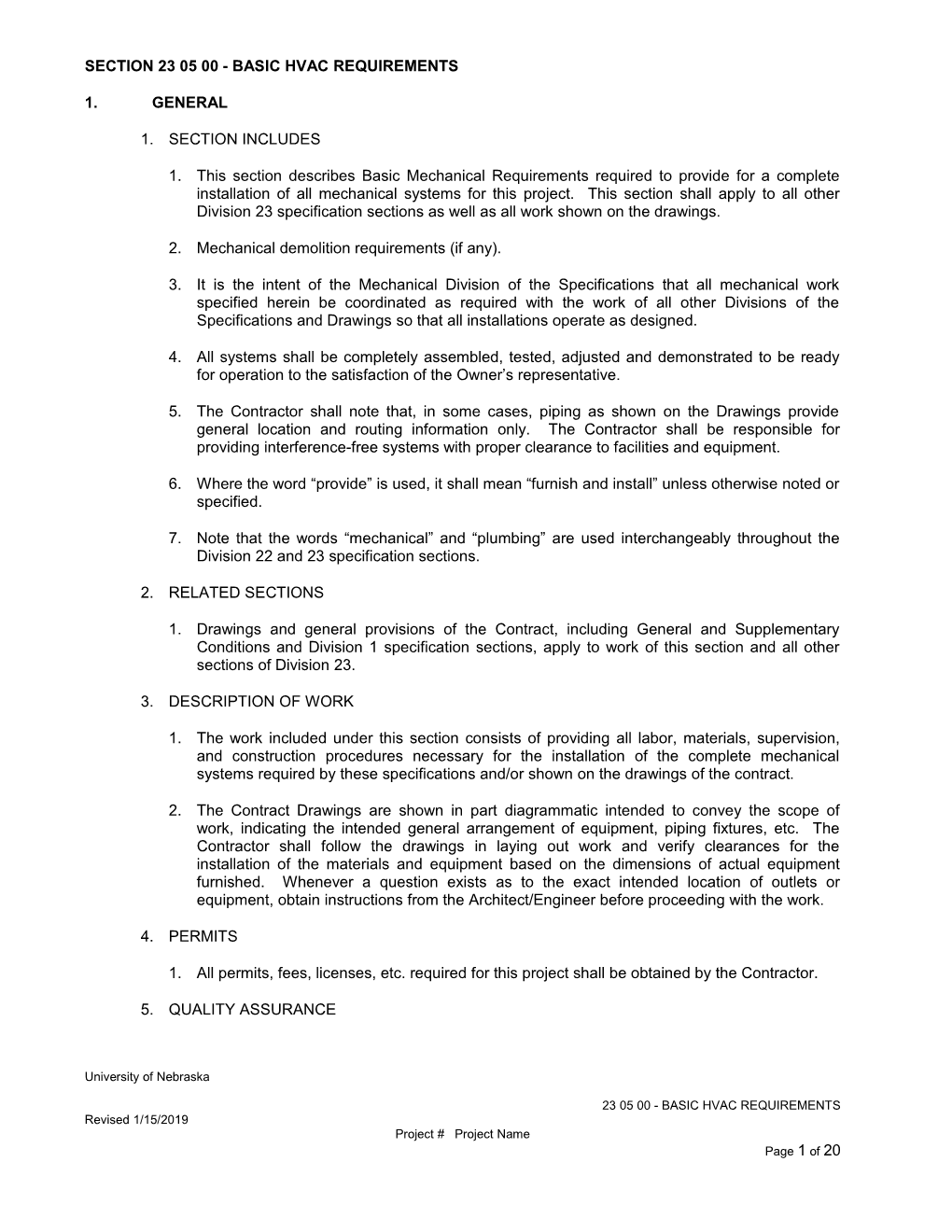 Section 23 05 00 - Basic Hvac Requirements